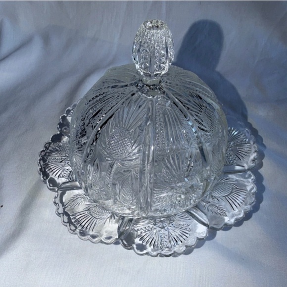 J.B.Higbee Other - Antique J.B. Higbee "Paneled Thistle" Domed Butter Dish